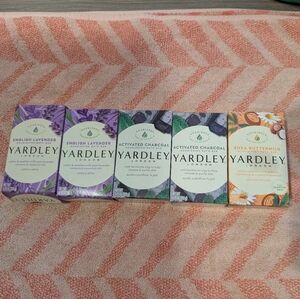 Yardley Natural Bar Soap Bundle Of 5 Charcoal, Lavender, Shea Buttermilk
